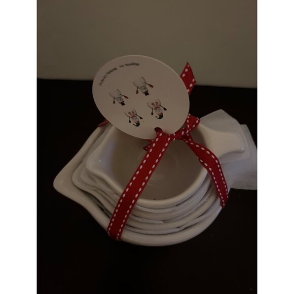 Rae Dunn Artisan Collection By Magenta Measuring Cups Set Of 4 Snowman Design - Picture 6 of 7